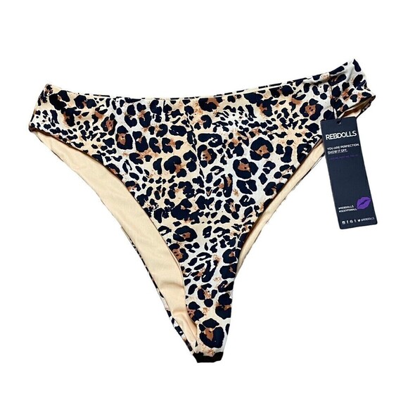 REBDOLLS  Feelin Nauti High Cut Waist Swim Bottom Animal Print Size 2X NWT - Picture 1 of 8
